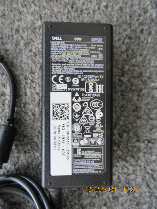 GENUINE Dell Laptop Charger 19.5V-3.34A, 65W (7.4mm Big Pin) with Power Lead