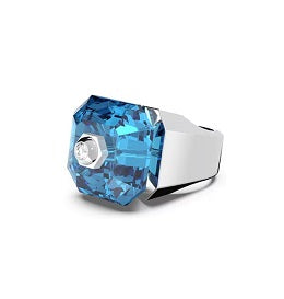 SWAROVSKI 100% GENUINE Numina ring Square cut, Blue, Rhodium plated size 50