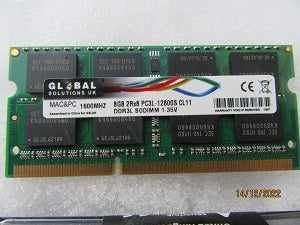 GS-UK Upgrade Memory - DDR3 - DDR3L - PC3L - PC3 - 1600S - 12800Mhz SODIMM Non-ECC Unbuffered 1.35V/1.5V 2Rx8 Dual Rank 204 Pin CL11 Notebook and Mac Computer Memory