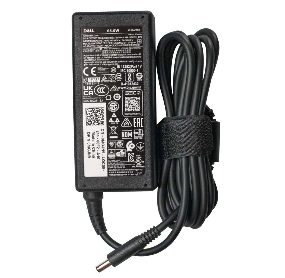 Original Dell Laptop Charger - 65W Adapter.