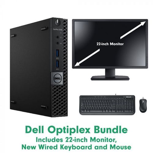 Home Office SFF Super Fast Desktop computer Bundle - Dell OptiPlex 3040- 3.2gHz -500GB HDD - 8GB ram - Windows 10 Pro - office 2016 - Wireled Keyboard - HD Webcam - 22" Monitor.
