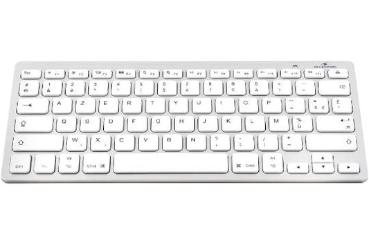 Bluestork Wireless Bluetooth Keyboard for Mac, MacBook Pro, MacBook Air, iPad, iPhone - Mini French AZERTY Mac Keyboard - Compact, Ultra Slim, Lightweight, Quiet - NEW 2022 (White)