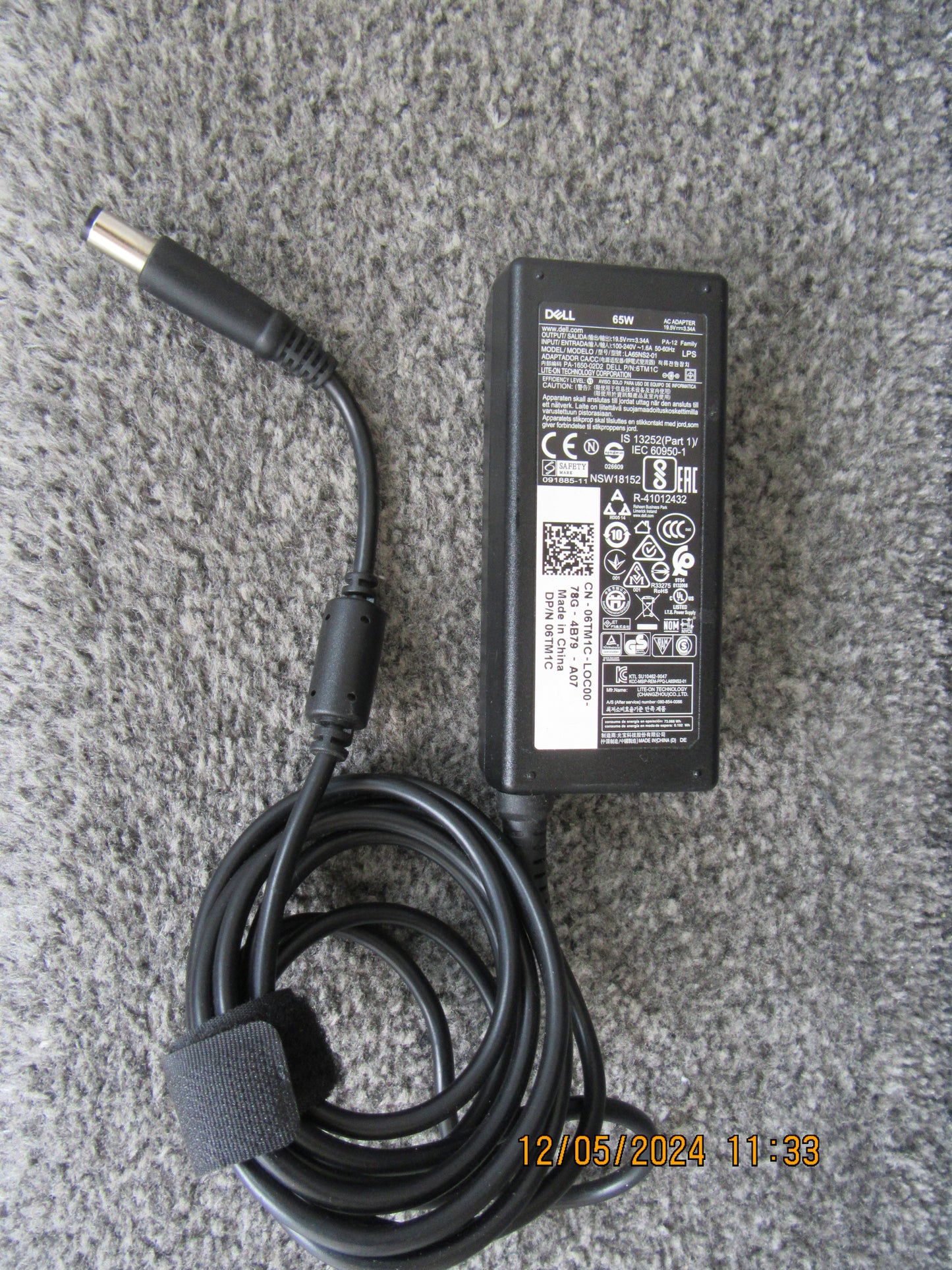 DELL ORIGINAL CHARGER 19.5V - 3.34A 65W WITH POWER LEADS FOR DELL LAPTOPS