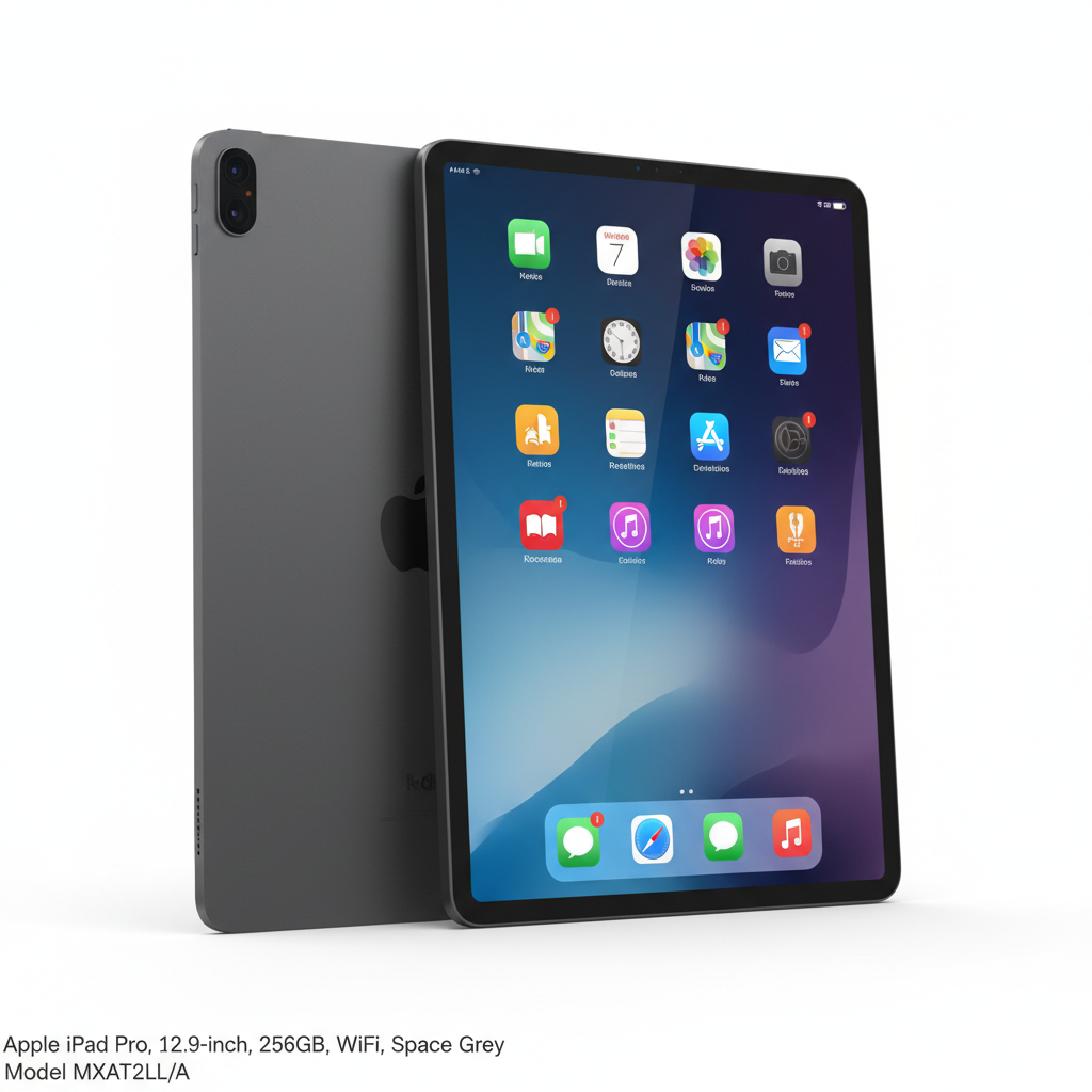 Apple iPad Pro 4th Gen. 256GB, Wi-Fi, 12.9 in - Space Grey - Model: mxat2ll/a - with New Protective .case