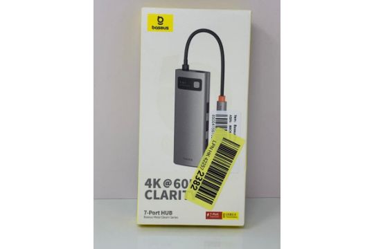 Baseus USB C Hub 7 in 1 Adapter with HDMI 4K@60Hz, PD 100W, 3 USB-A 3.0 5Gbps, SD/TF Card Reader, L