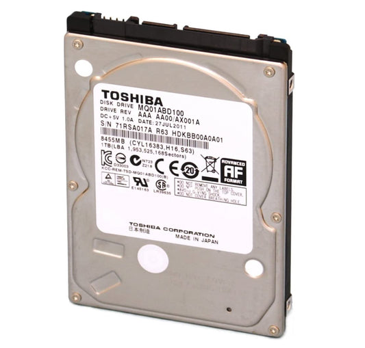 Refurbished Sata Seagate and Toshiba 2.5“ 6.35mm Internal Hard Drive for PC and Laptops.